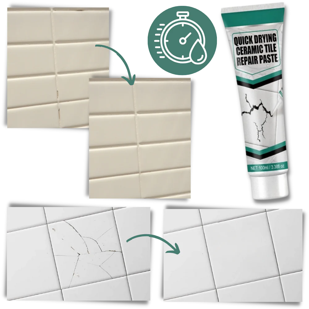 Restore cracked ceramic tiles & surfaces with DIY repair paste kit. Waterproof, quick-dry formula for lasting fixes.