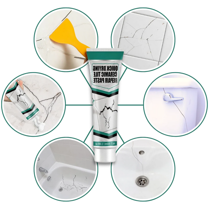 Durable ceramic repair kit for tile & surface cracks. Waterproof, quick-dry filler for lasting home restoration.