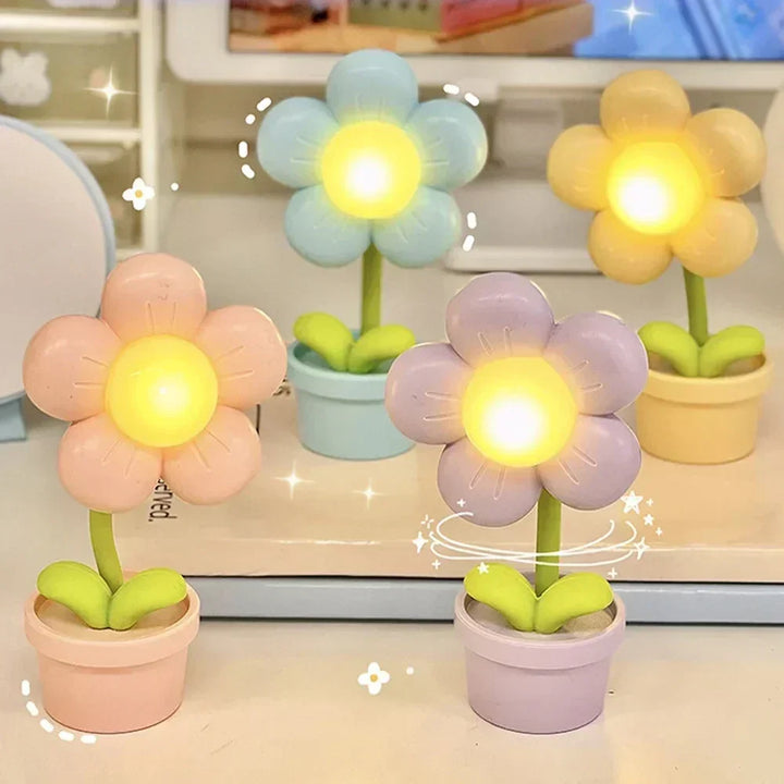 Colorful BlossomGlow LED flower lamp, a decorative night light and gift for cozy home ambiance.