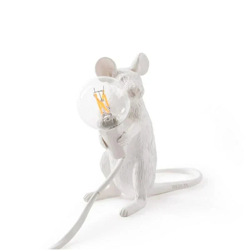 Decorative mouse table lamp. Unique novelty accent light, perfect for whimsical home decor.