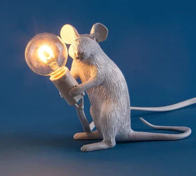 Unique mouse accent light. Whimsical animal decor & perfect novelty table lamp gift.