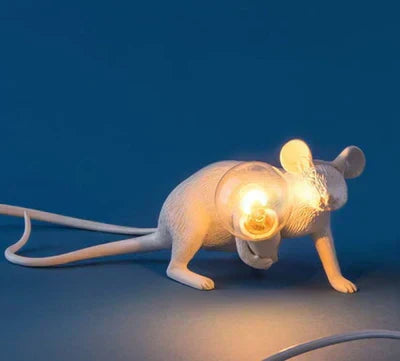 Decorative mouse lamp. Charming animal decor, a unique accent light for home or office.