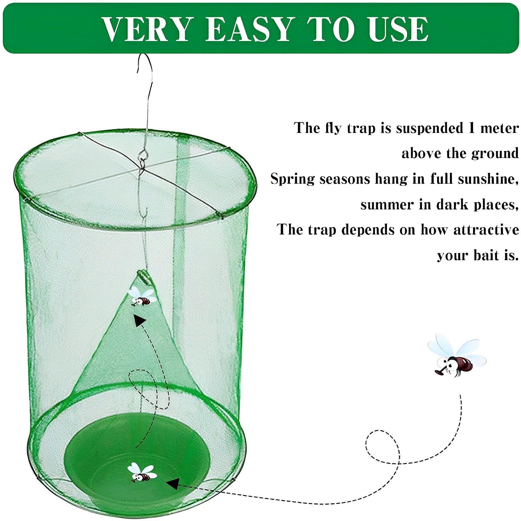 Non-toxic outdoor fly trap for home & garden. Chemical-free pest control, a safe and effective summer solution.