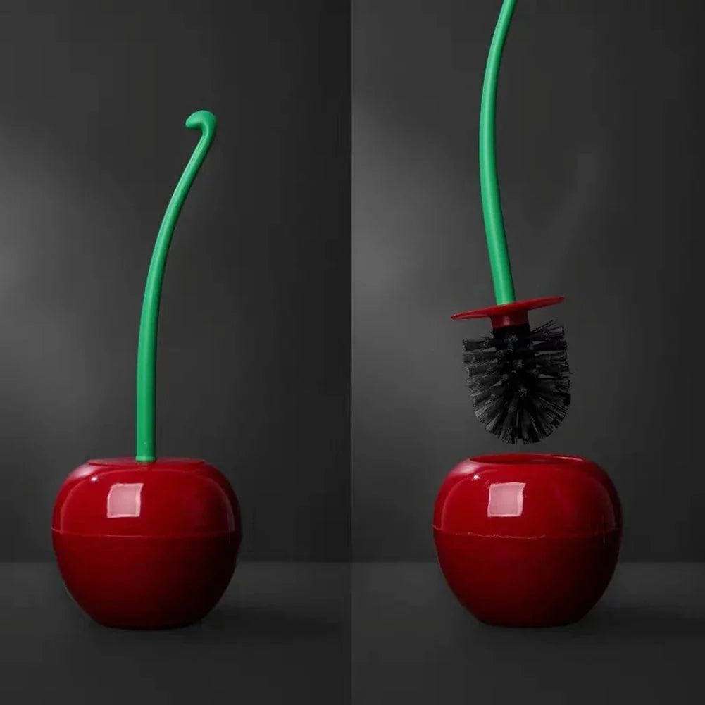 Stylish Cherry Bomb toilet brush for powerful scrubbing and a clean, hygienic bathroom. Home essential.