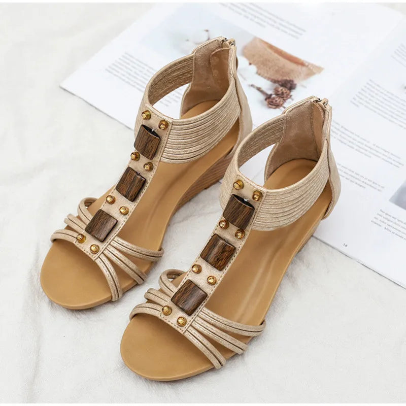 Dressy women's orthopedic wedge sandals, offering chic style and supreme comfort for summer occasions.