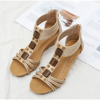 Dressy women's orthopedic wedge sandals, offering chic style and supreme comfort for summer occasions.