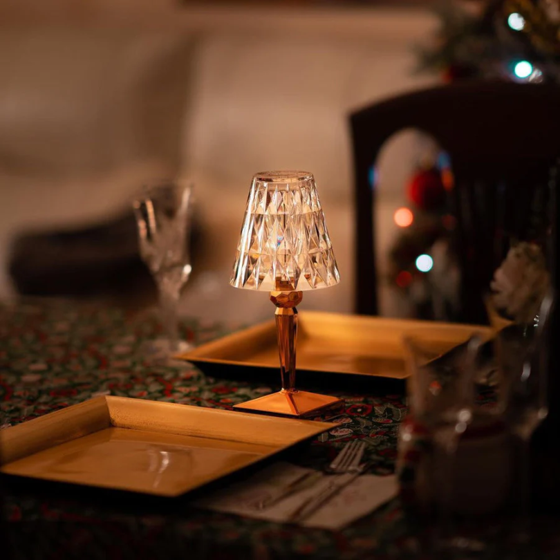 CrystalLuxe table lamp, an elegant and decorative lighting fixture for home decor.