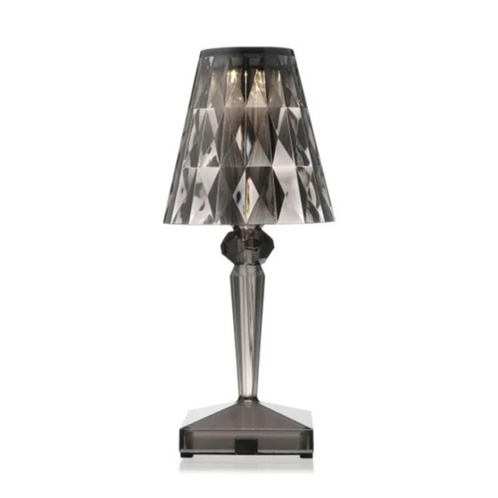Modern crystal table lamp, Chic design enhances living room and bedroom decor.