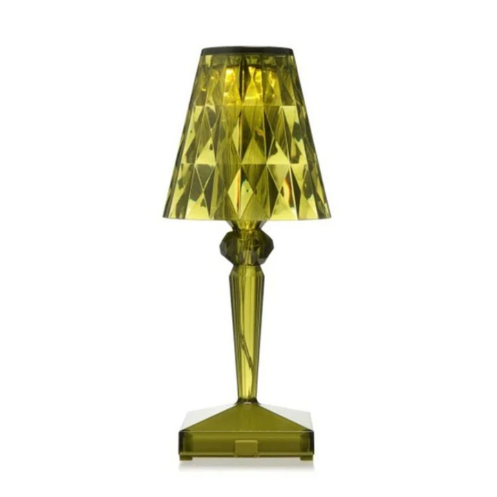 Crystal design table lamp for ambient light; adds elegance to home decor.