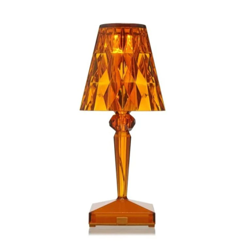 Elegant CrystalLuxe table lamp, ideal for bedroom or living room ambient lighting.