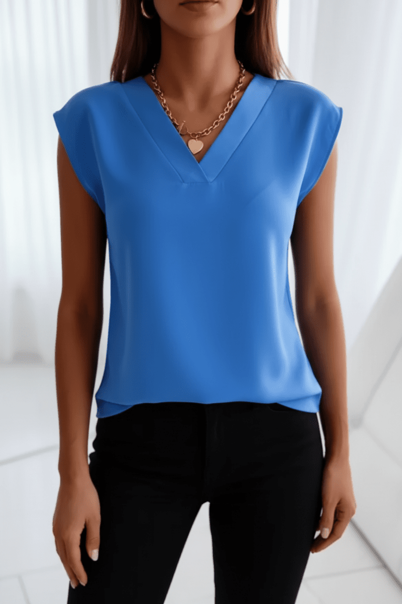 Chic open-back going out top for women. Sleeveless round neck design, perfect for evening wear & summer.