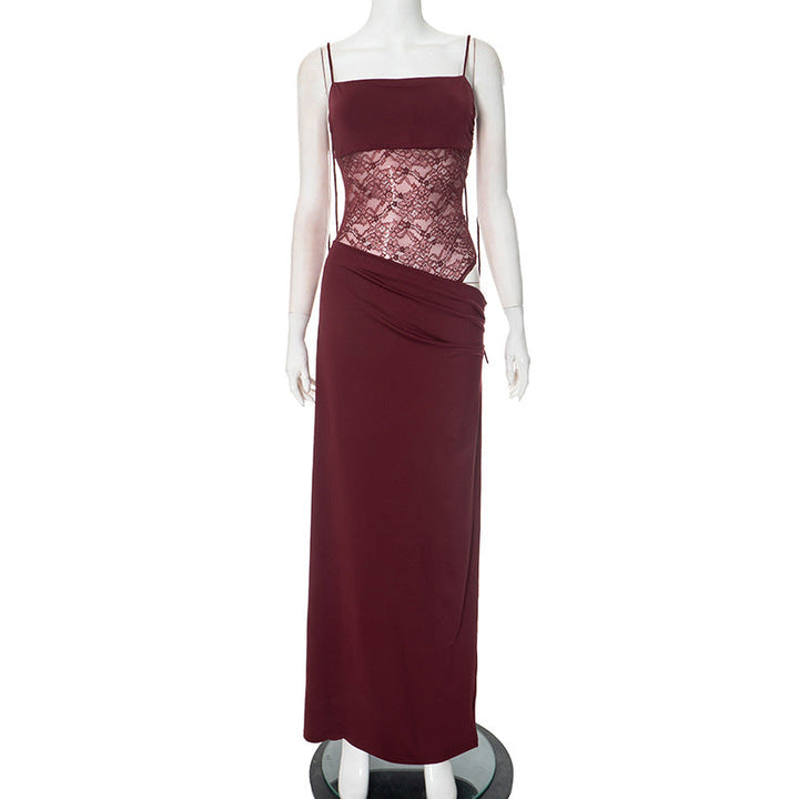 Stunning women's square-neck maxi wedding guest dress. Elegant, fitted formal gown, perfect for special evening events.