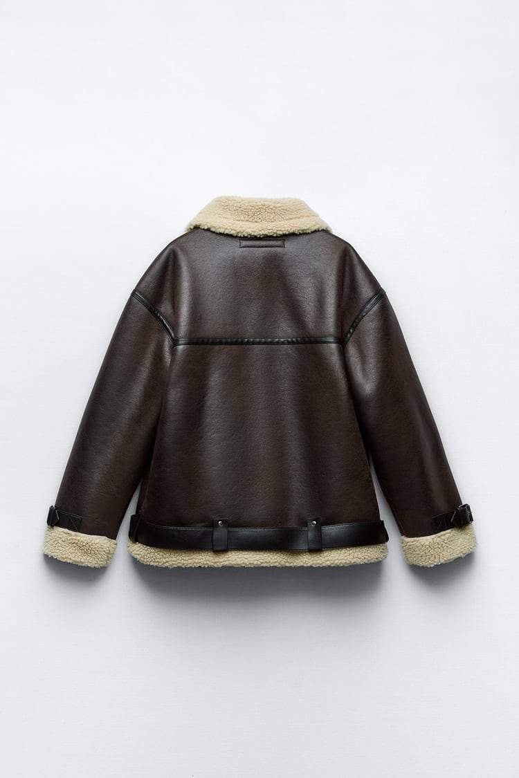 Women's cozy brown lapel jacket, a chic outerwear choice for versatile all-season & everyday style.