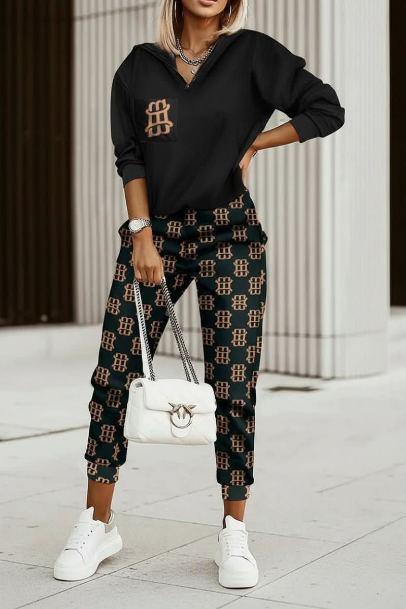 Soft, cozy women's two-piece casual set. Ideal comfortable everyday outfit or activewear for any occasion.