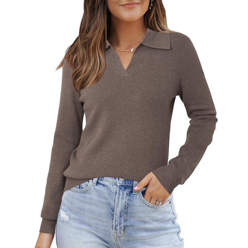 Comfortable & polished women's knit top with a classic collar. Ideal for modern everyday or business casual wear.