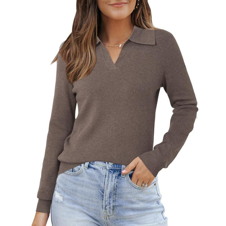 Comfortable & polished women's knit top with a classic collar. Ideal for modern everyday or business casual wear.