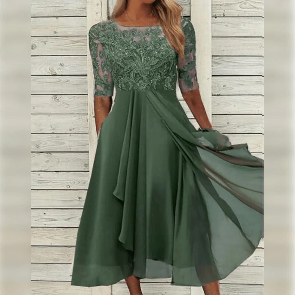 Comfortable women's dress, perfect for daily wear; elegant design, versatile fashion style.