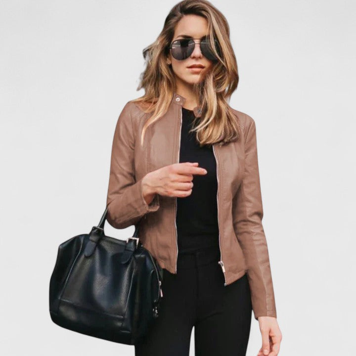 Flattering women's chic jacket, designed for comfortable everyday layering. Polished modern outerwear.