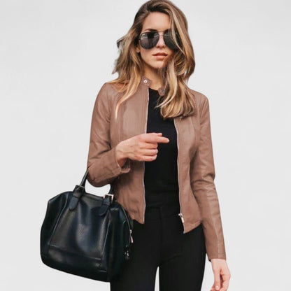 Flattering women's chic jacket, designed for comfortable everyday layering. Polished modern outerwear.
