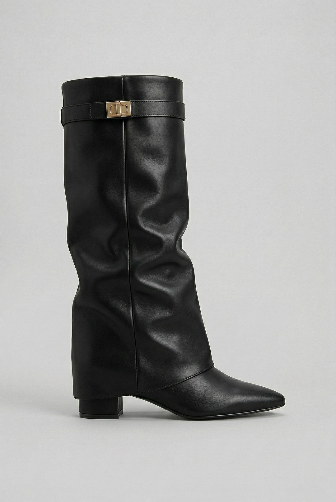 Sleek design women's knee-high fashion boots. Elegant block heel for stable, chic fall & winter style.