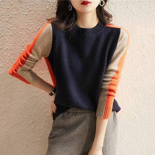 Chic women's knitted sweater, slim fit long sleeve pullover. Elegant & comfortable for fall fashion.