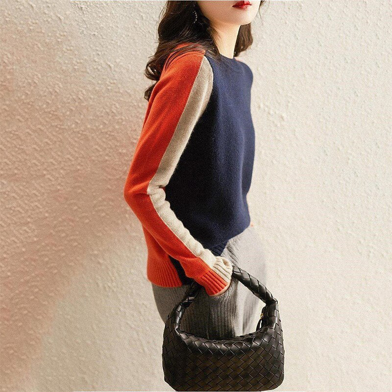 Slim fit women's chic knitted pullover sweater. Perfect for casual elegance & everyday comfort.