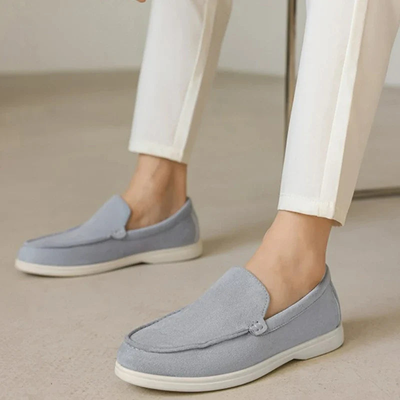 Close-up of stylish women's loafers, showcasing comfortable design, quality material & chic everyday style.