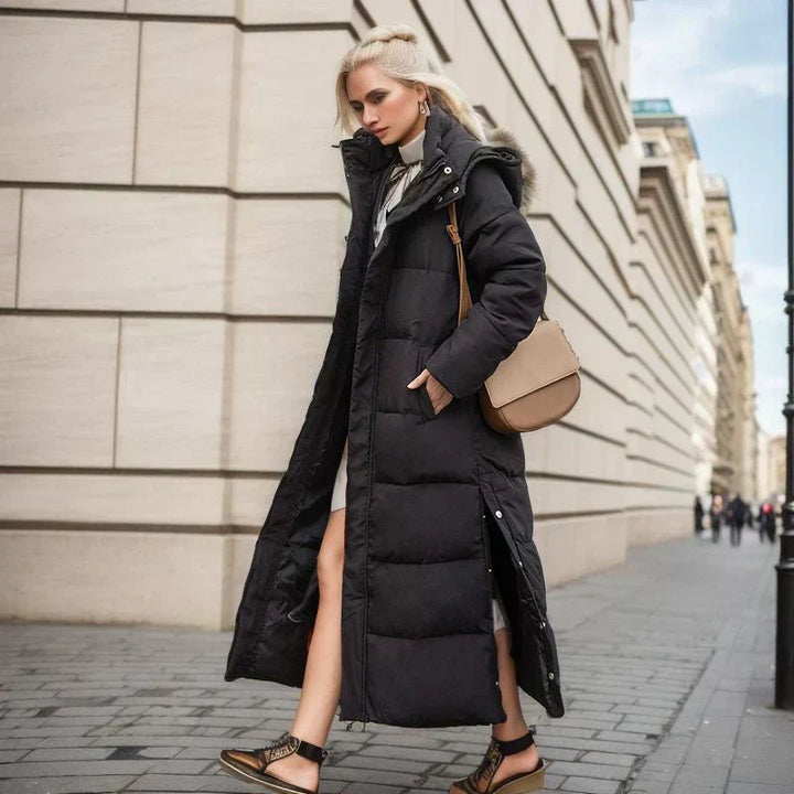 Women's fashion long winter coat, designed for ultimate warmth and style.