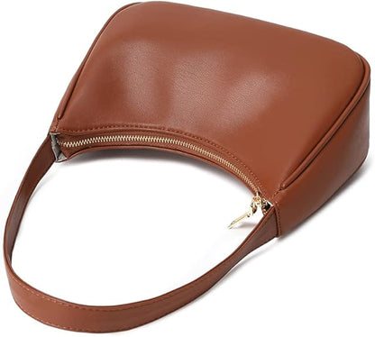 Stylish women's mini hobo bag with secure zipper. Compact, versatile shoulder bag for daily essentials. Trendy fashion.