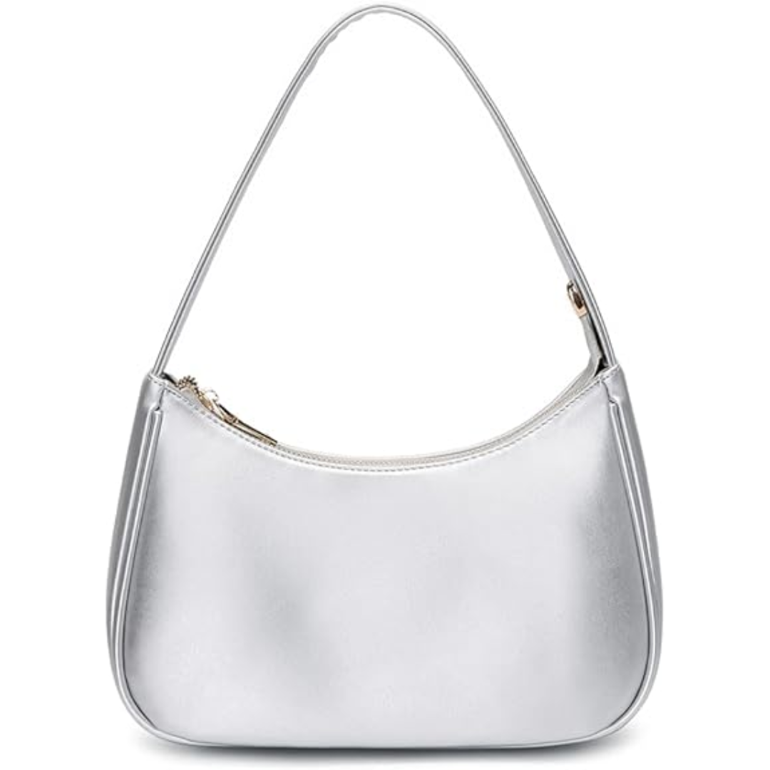 Trendy women's compact mini hobo bag. Stylish shoulder bag with secure zipper closure for essential items.