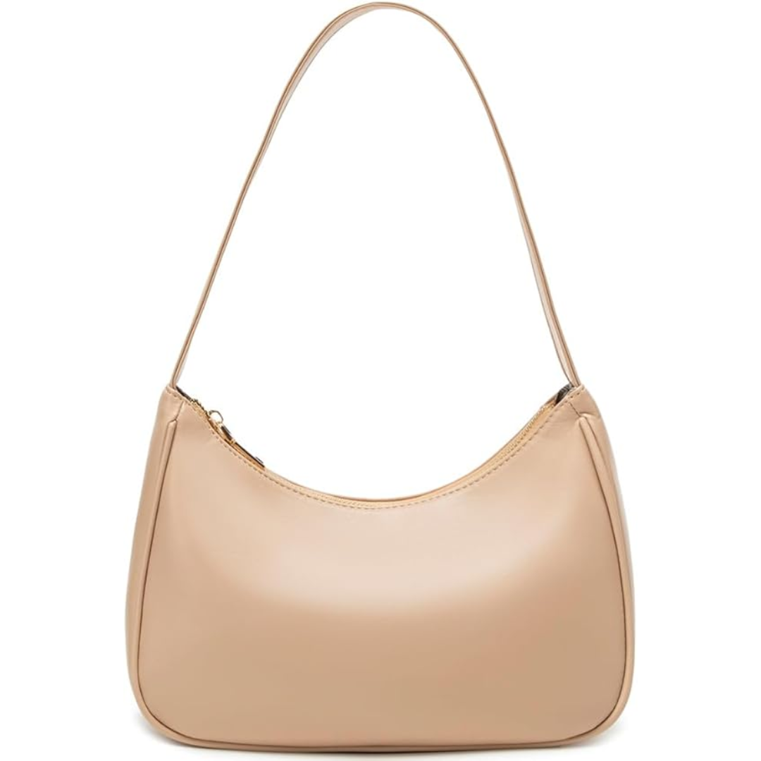 Women's mini hobo handbag. Versatile shoulder & clutch bag with secure zipper closure. A trendy compact accessory.
