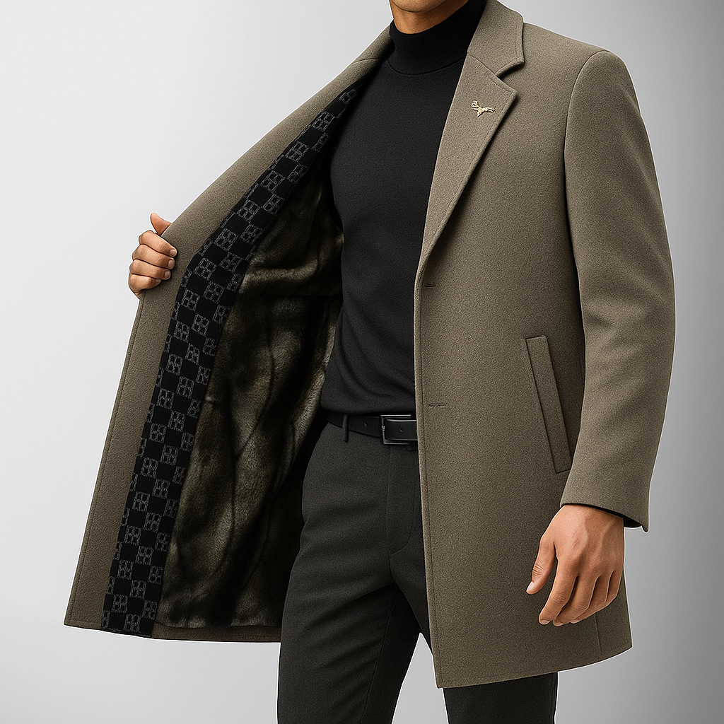Stylish black women's winter coat with a classic notched lapel, ideal for warmth, fashion, and versatility.