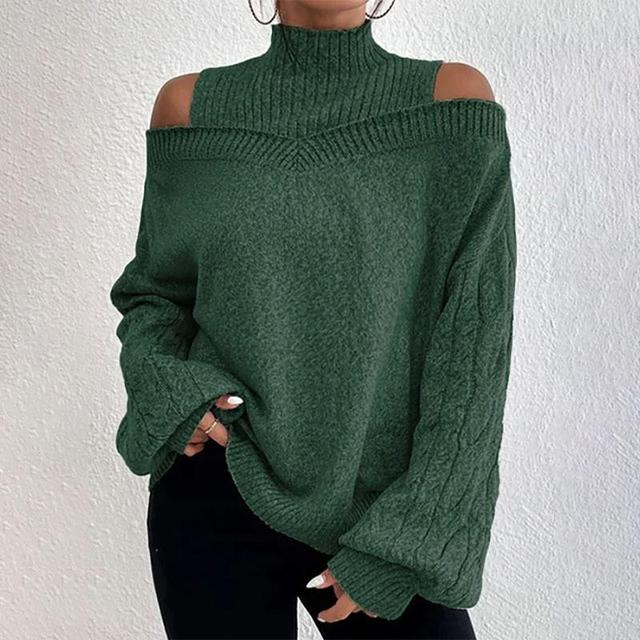 Trendy women's off-shoulder sweater, soft long-sleeve knit. Elevate your fall/winter style with this chic top.