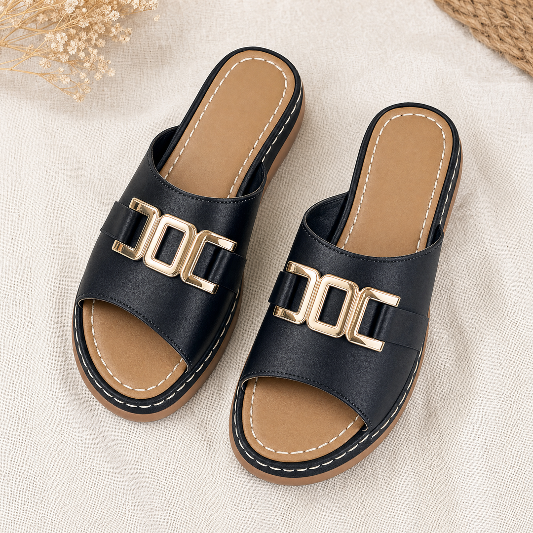 Elegant orthopedic wedge sandals for women, designed for superior arch & posture support, ultimate walking comfort.