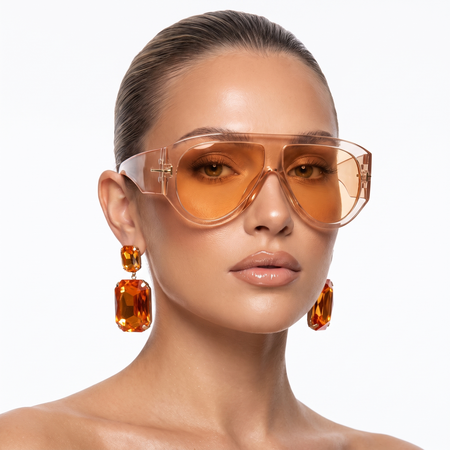 Women's statement oversized sunglasses with trendy color block design and essential UV eye protection.
