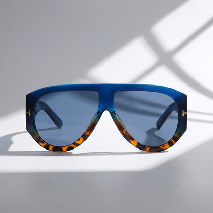 Bold oversized color block women's sunglasses for a chic look and superior UV eye protection.