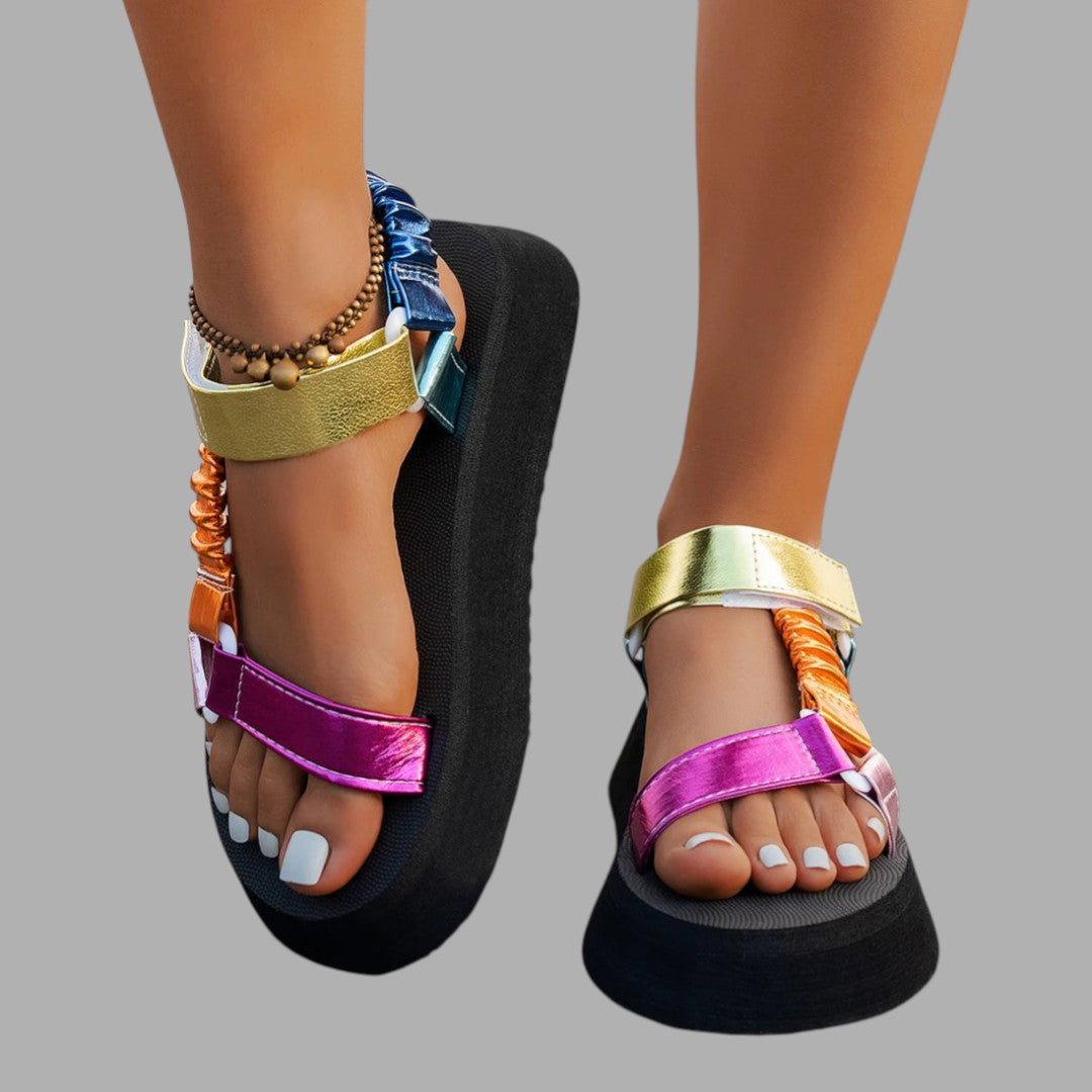 Comfortable chic platform sandals for women, ideal for casual summer shoes or statement fashion footwear.