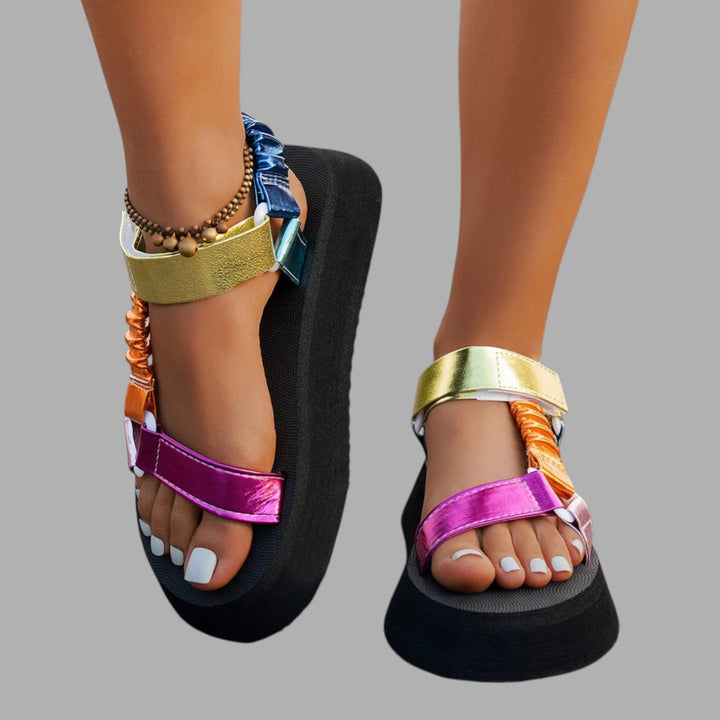Comfortable chic platform sandals for women, ideal for casual summer shoes or statement fashion footwear.