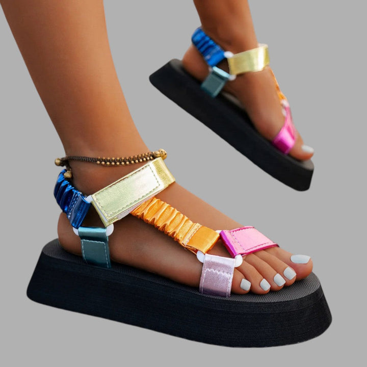 Fashionable women's platform sandals, a chic choice for summer shoes, providing comfortable elevated style.
