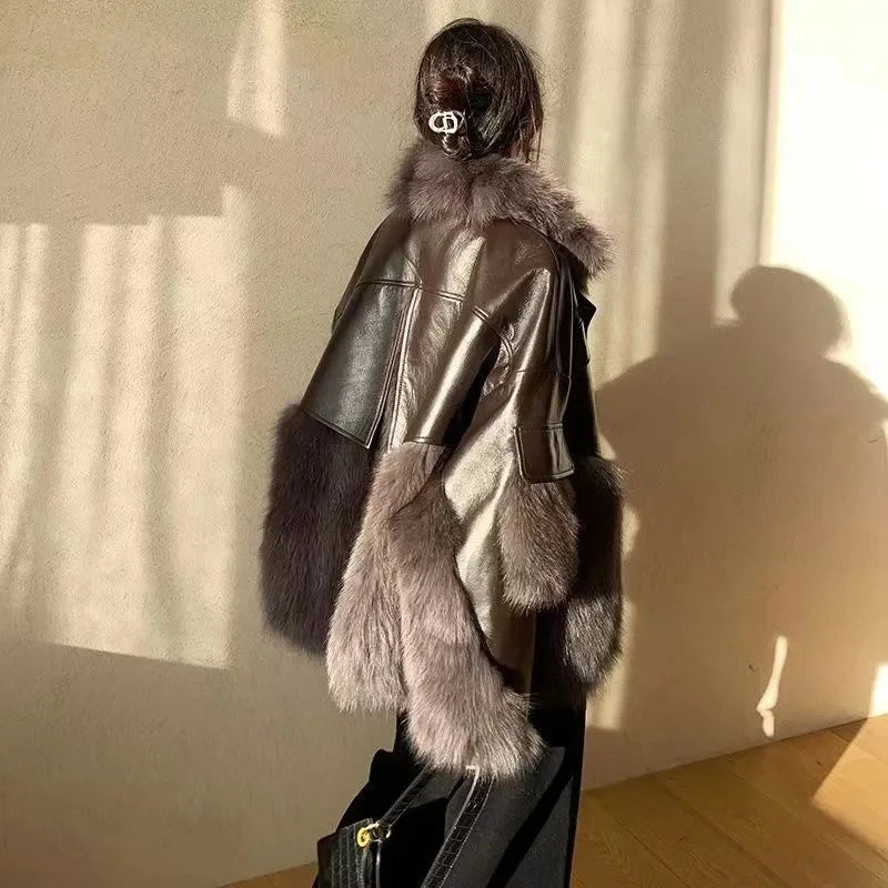 Elegant women's retro fur coat, a timeless classic for chic winter fashion and cozy comfort.