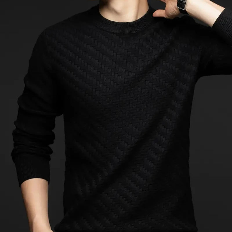 Casual yet chic women's textured knit sweater, ideal for comfortable long sleeve everyday fall & winter style.