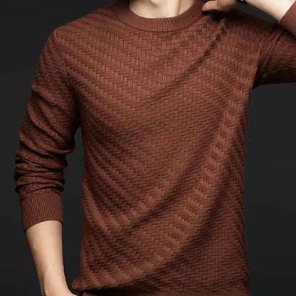 On-trend women's textured knit sweater, a chic long sleeve piece for comfortable fall and winter style.