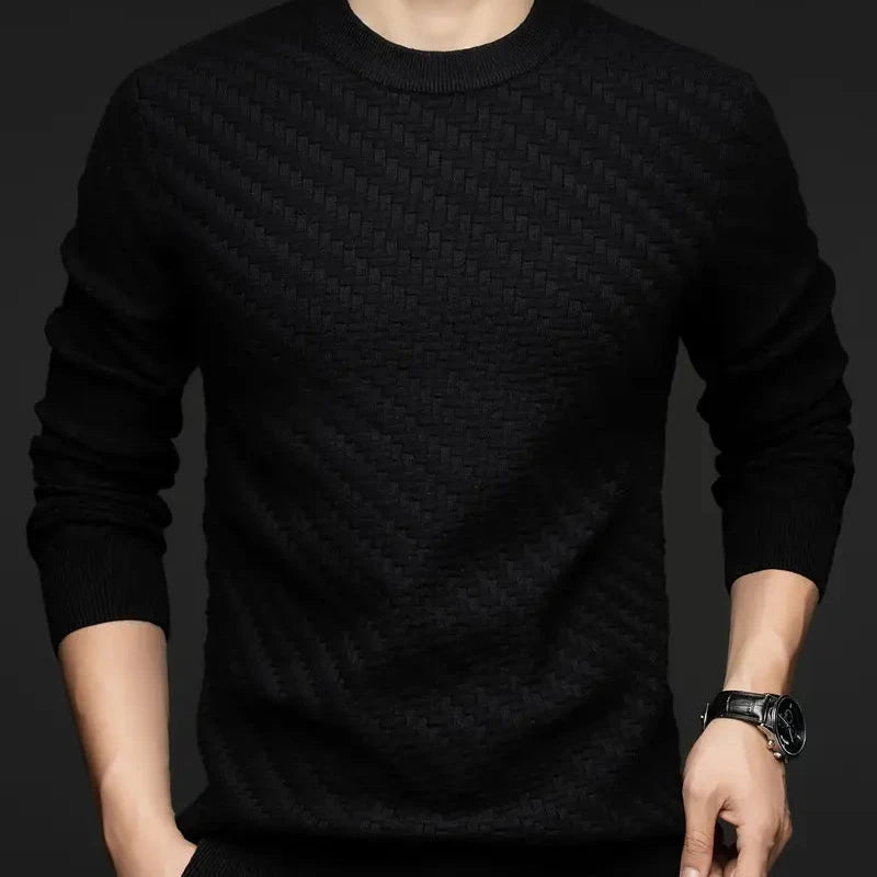 Soft & cozy women's textured knit sweater, a comfortable long sleeve top for relaxed everyday fall outfits.