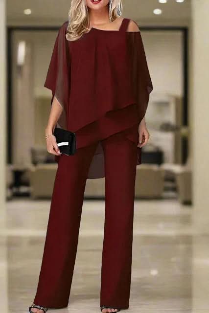 Elegant women's matching set, ideal for business casual or summer wear. Relaxed fit, versatile fashion.