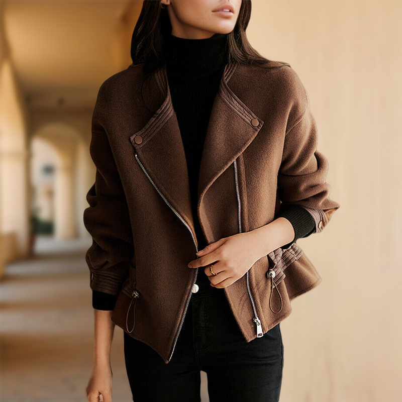 Elegant women's vintage jacket, a chic statement piece for fall/winter. Stylish outerwear for modern fashion.