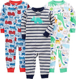 Blue Fire Truck/Gray Stripe/White Dinosaur