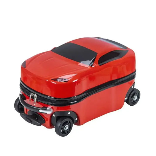Children's 3D Car Design Ride-On Suitcase 'Turin' with spinner wheels, perfect for kids' travel.