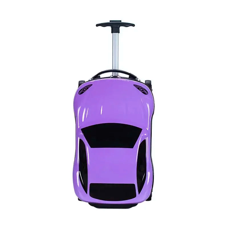 Happy child pulling their Turin 3D car design ride-on suitcase, a fun and practical travel companion.