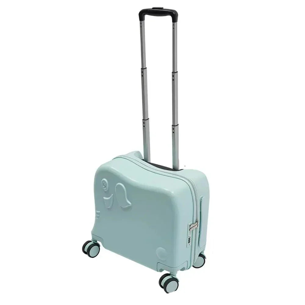 Charming cartoon elephant design kids luggage, a robust children's suitcase ideal for fun travel & adventures.