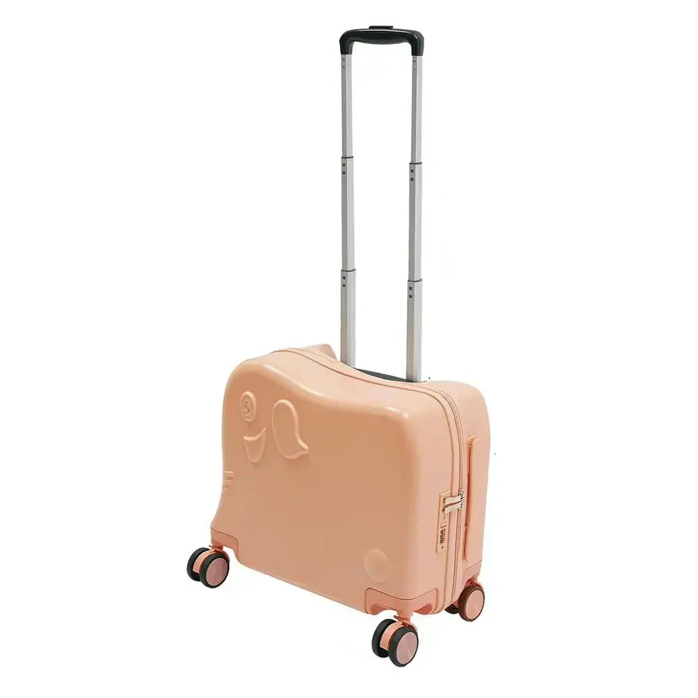 Children's durable elephant suitcase, fun cartoon travel trolley. Ideal kids luggage & carry-on for adventures.